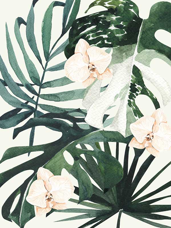 Tropical Leaves Green I Canvas Art Print
