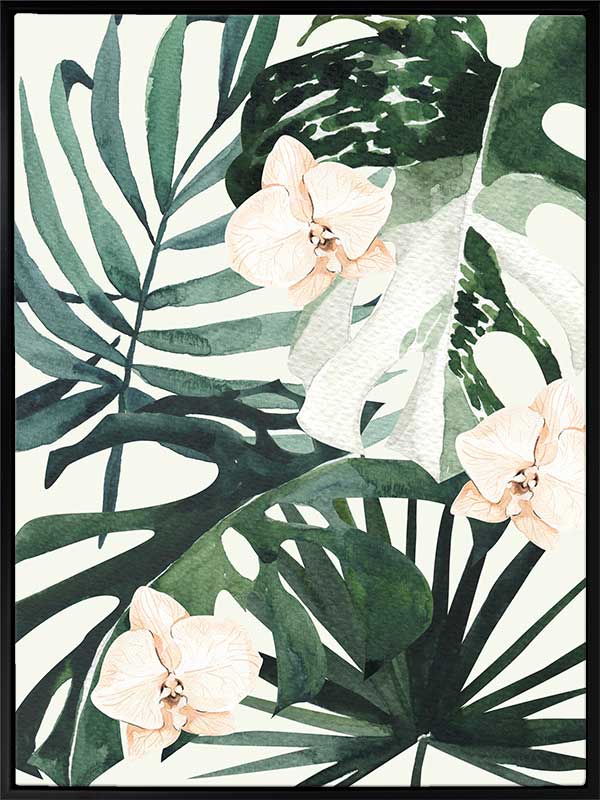 Tropical Leaves Green I Canvas Art Print