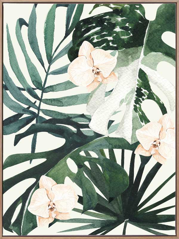 Tropical Leaves Green I Canvas Art Print