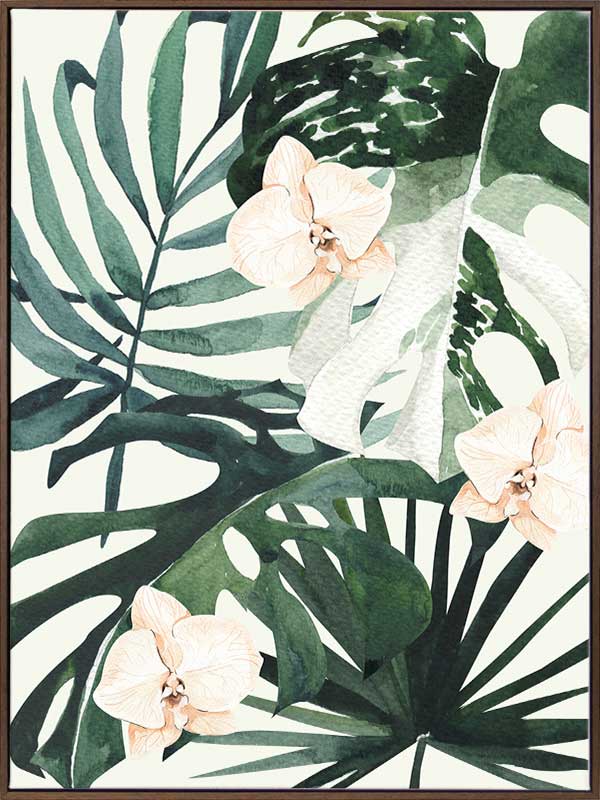 Tropical Leaves Green I Canvas Art Print