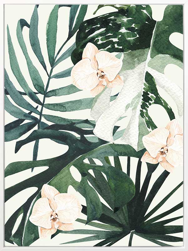 Tropical Leaves Green I Canvas Art Print