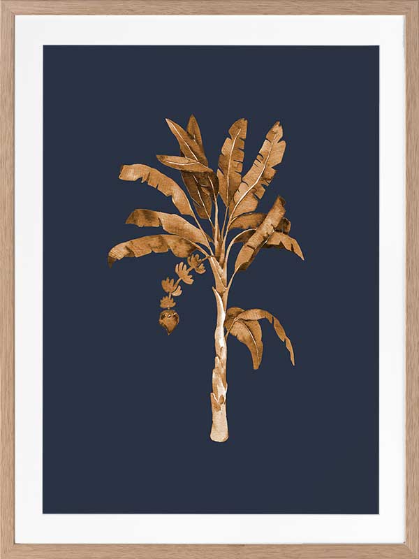 Golden Palm I Poster Framed Art Print