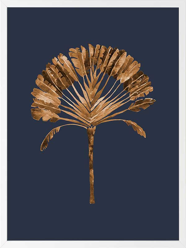 Golden Palm II Poster Framed Art Print