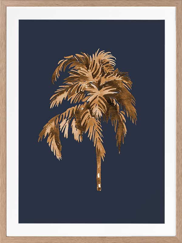 Golden Palm III Poster Framed Art Print