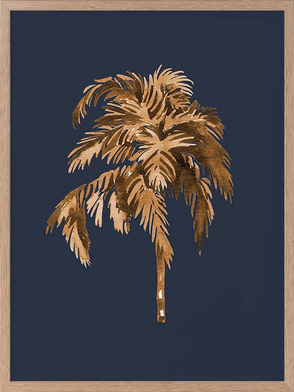 Golden Palm III Poster Framed Art Print