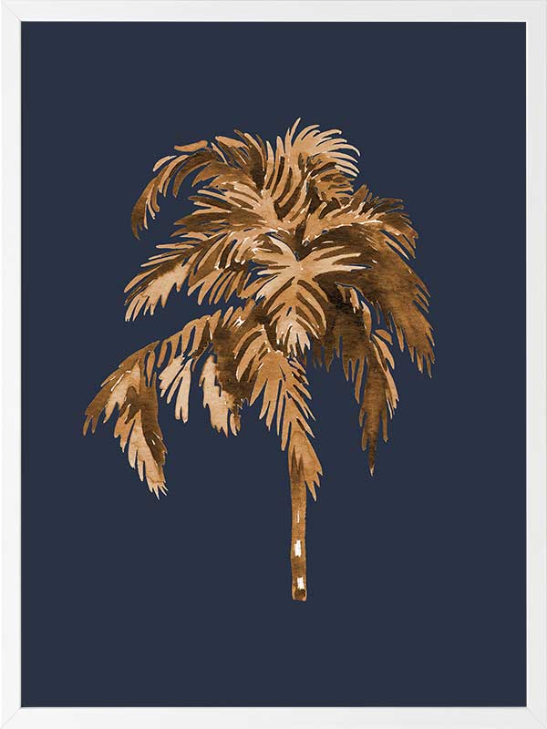 Golden Palm III Poster Framed Art Print