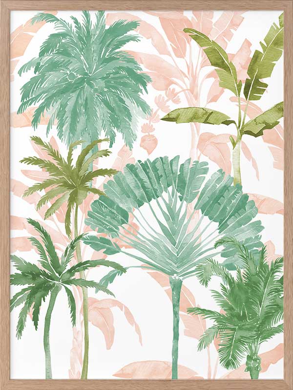 Exotic Palms II Poster Framed Art Print