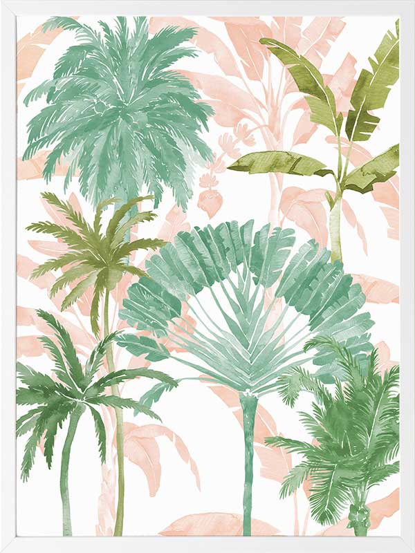 Exotic Palms II Poster Framed Art Print