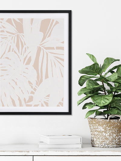 Neutral Palms I Poster Framed Art Print | Lifestyle