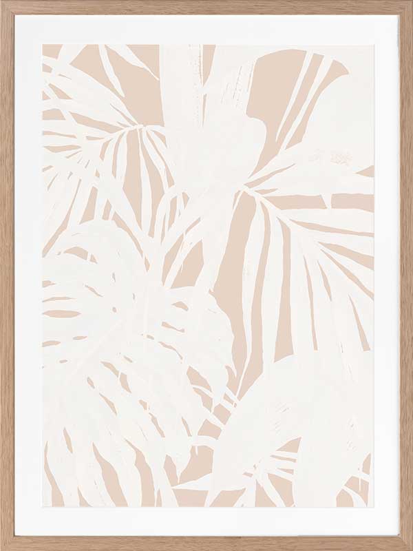 Neutral Palms I Poster Framed Art Print