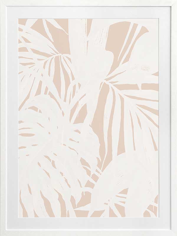 Neutral Palms I Poster Framed Art Print