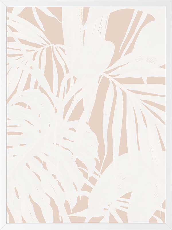Neutral Palms I Poster Framed Art Print