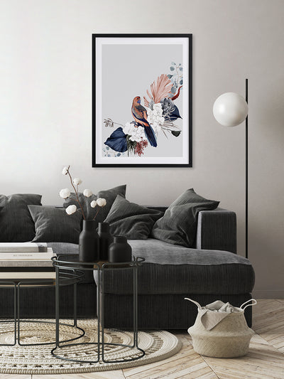 Blushing Rosella Poster Framed Art Print | Lifestyle
