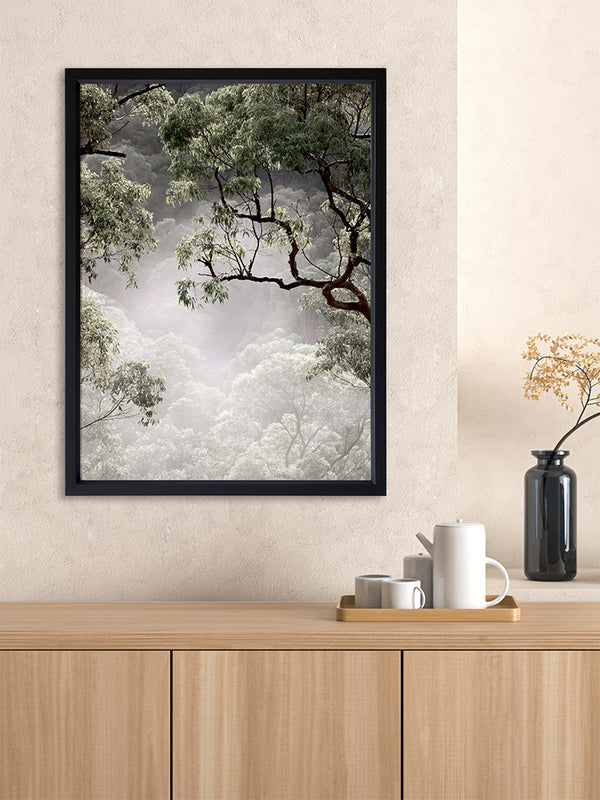 Misty Gum Trees Poster Framed Art Print | Lifestyle