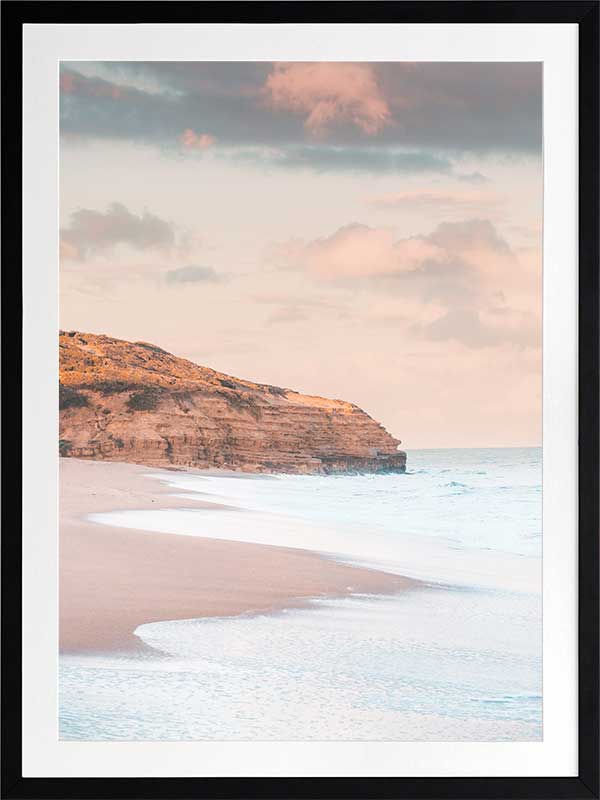Sunset Beach Poster Framed Art Print