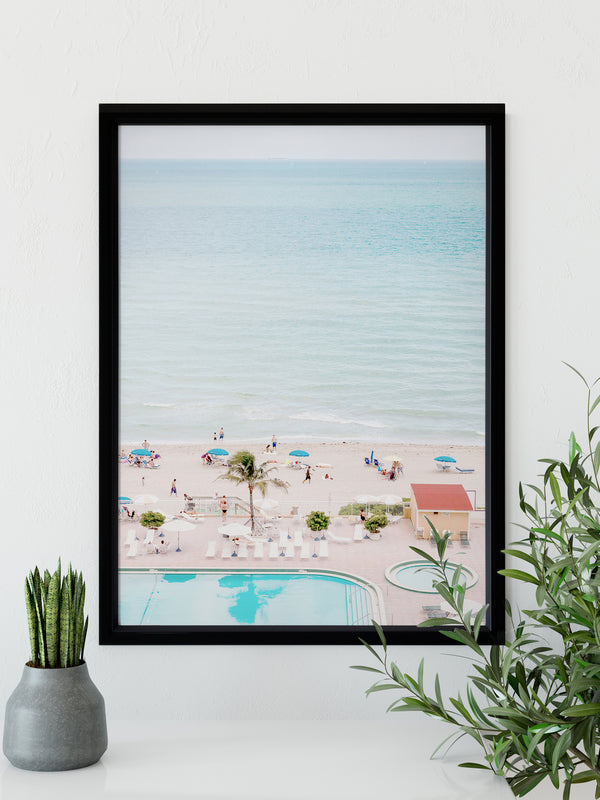 Miami Poolside Poster Framed Art Print | Lifestyle