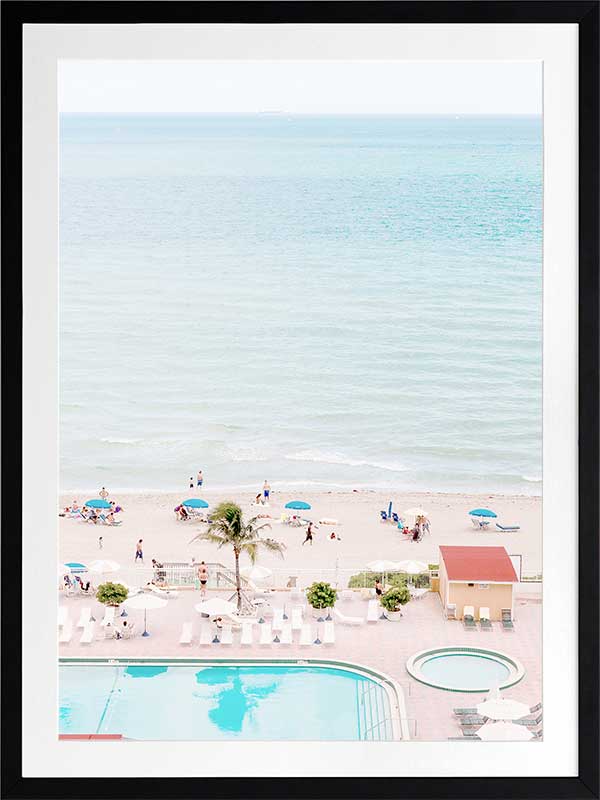 Miami Poolside Poster Framed Art Print