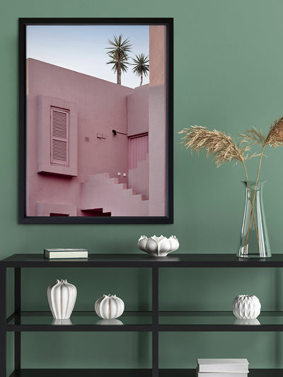The Red Wall Poster Framed Art Print | Lifestyle