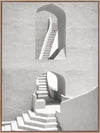 Winding Staircase Grey Canvas Art Print