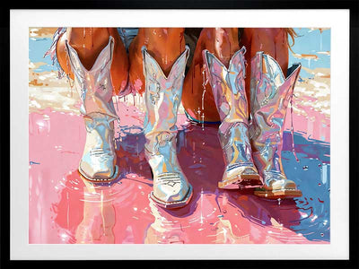 Glittering Gem Boots Poster Framed Art Print