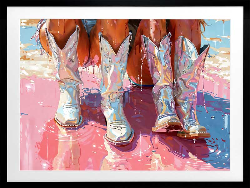 Glittering Gem Boots Poster Framed Art Print