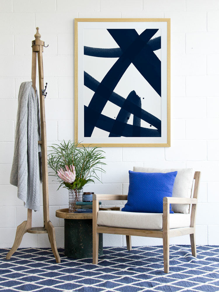 Balancing Act - Evening Ink Framed Art Print | Lifestyle