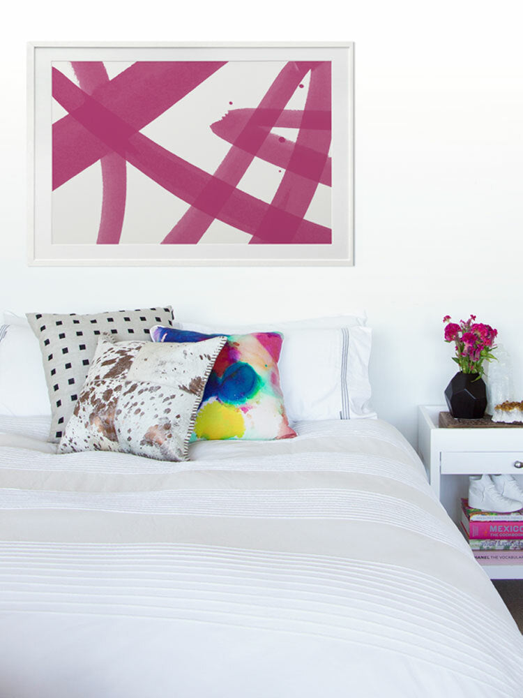 Balancing Act - Raspberry Pop Framed Art Print | Lifestyle