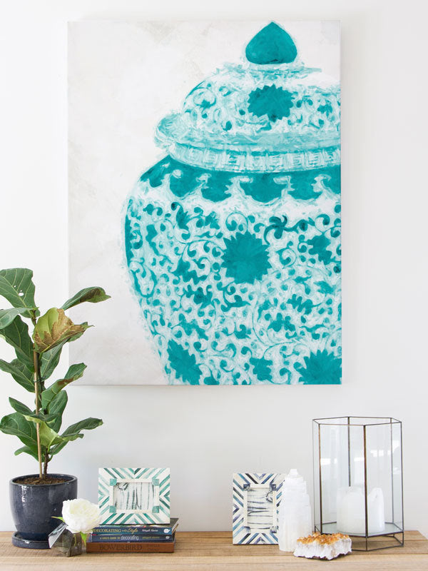 Ginger - Peacock Plume Canvas Art Print | Lifestyle