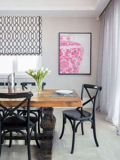 Baluster - Raspberry Cream Canvas Art Print | Lifestyle