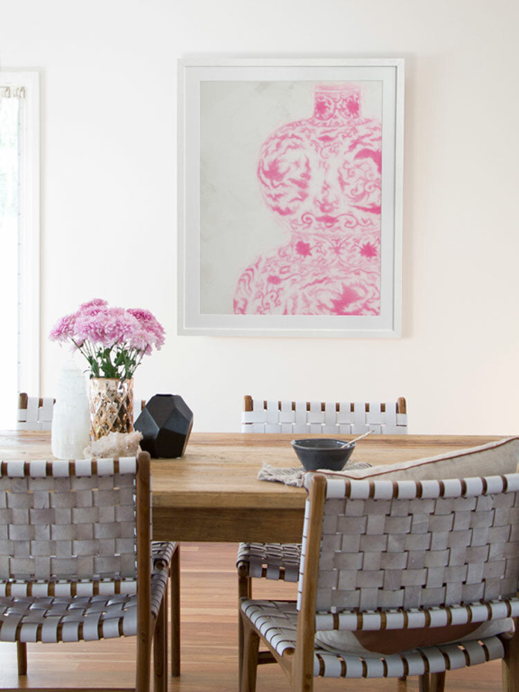 Hour Glass - Raspberry Cream Framed Art Print | Lifestyle