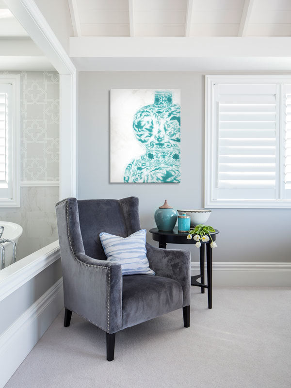 Hour Glass - Peacock Plume Canvas Art Print | Lifestyle