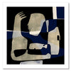 Modern abstract artwork featuring overlapping beige and navy-blue human-like forms with expressive gestures, from the Shatha collection with Urban Road.