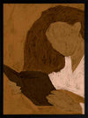 Abstracted illustration of a woman with curly brown hair in a white top reading a book in profile, rendered in warm neutral tones, from the Shatha collection with Urban Road.