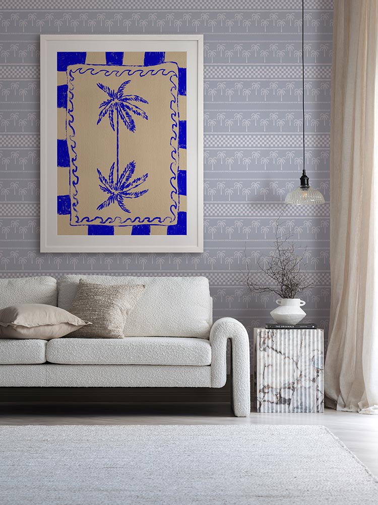 Coastal Charm Blue Framed Art Print | Lifestyle
