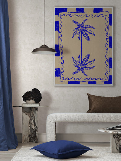 Coastal Charm Blue Canvas Art Print | Lifestyle