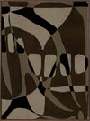 Earth-toned abstract composition with flowing organic shapes and framed negative space in black and taupe, from the Shatha collection with Urban Road.