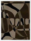 Earth-toned abstract composition with flowing organic shapes and framed negative space in black and taupe, from the Shatha collection with Urban Road.