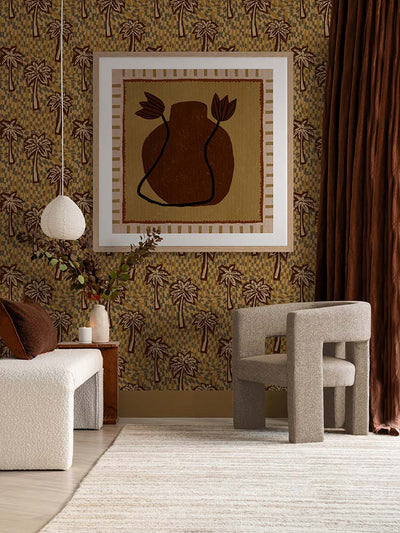 Out of Vase Blooms II Brown Framed Art Print | Lifestyle