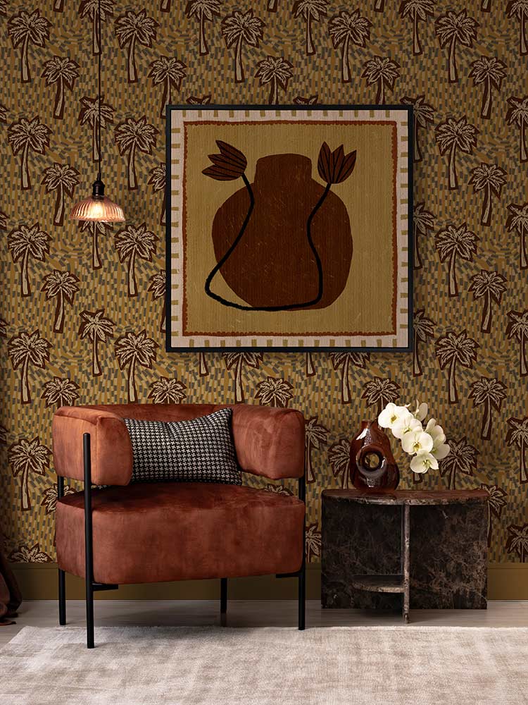 Out of Vase Blooms II Brown Canvas Art Print | Lifestyle