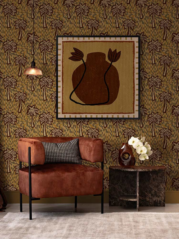 Out of Vase Blooms II Brown Canvas Art Print | Lifestyle