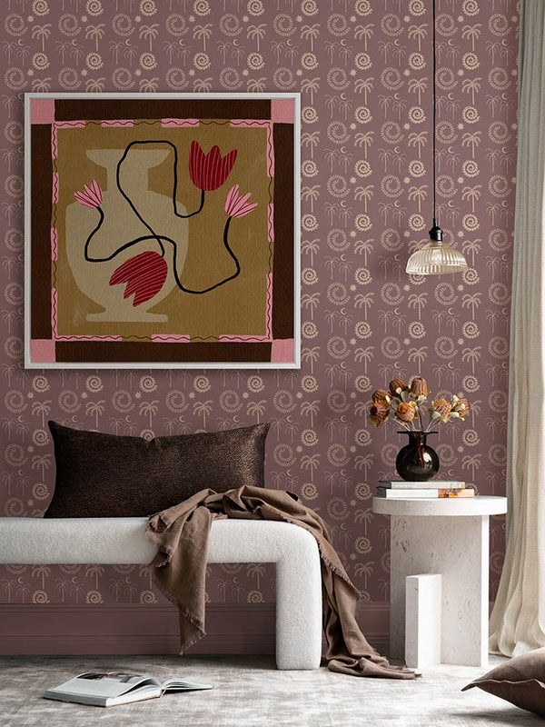 Out of Vase Blooms IIII Brown Canvas Art Print | Lifestyle
