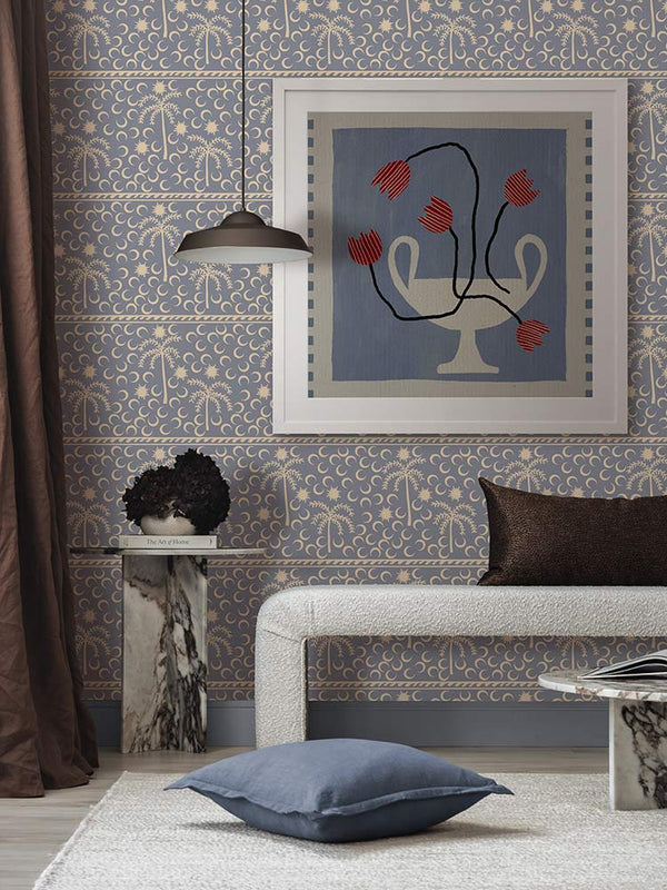 Out of Vase Blooms VI Muted Blue Framed Art Print | Lifestyle