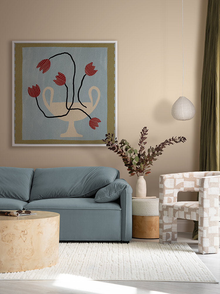 Out of Vase Blooms VI Light Blue Canvas Art Print | Lifestyle