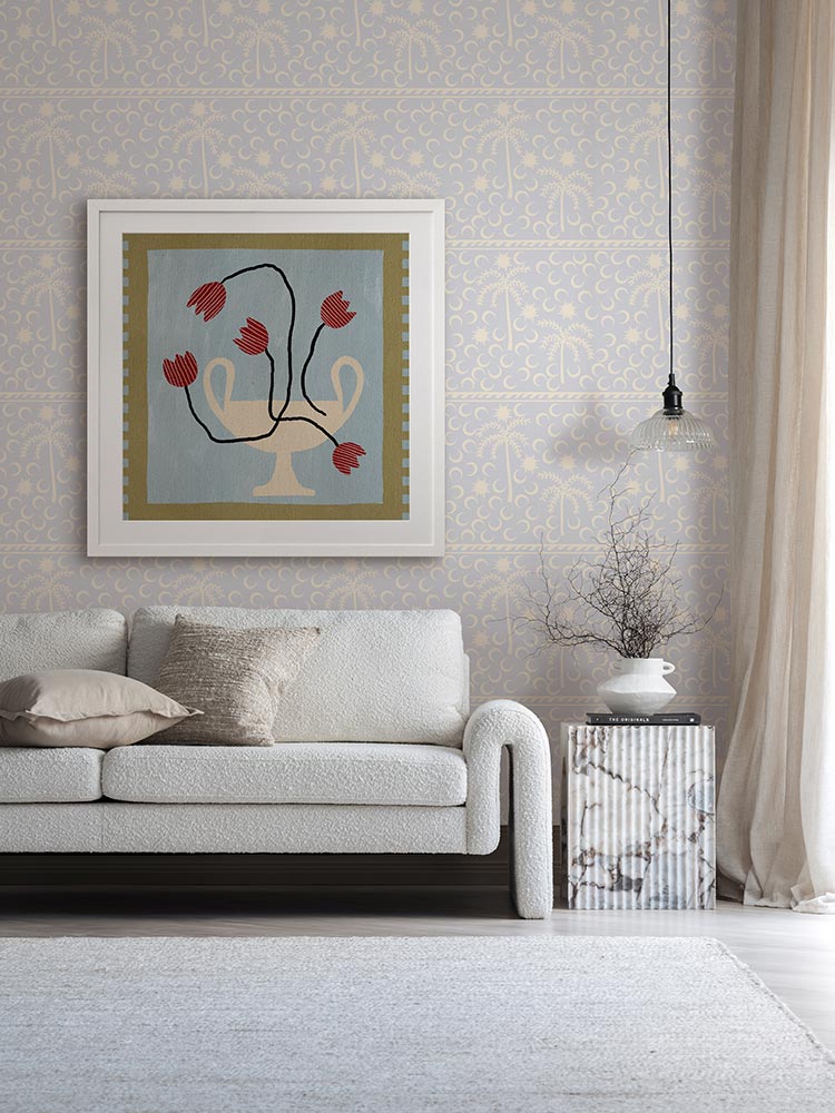 Out of Vase Blooms VI Light Blue Framed Art Print | Lifestyle