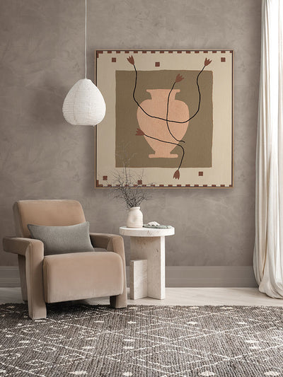 Out of Vase Blooms VII Neutral Canvas Art Print | Lifestyle