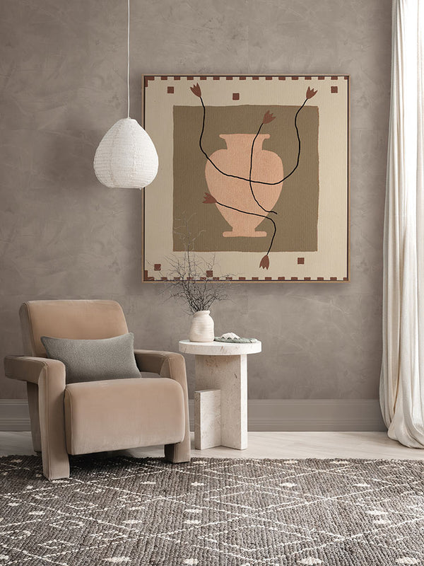 Out of Vase Blooms VII Neutral Canvas Art Print | Lifestyle