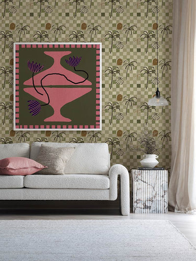 Out of Vase Blooms VIII Green Canvas Art Print | Lifestyle