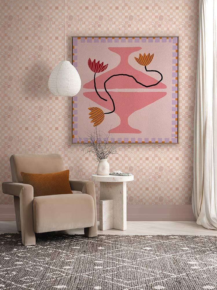 Out of Vase Blooms VIII Pink Canvas Art Print | Lifestyle