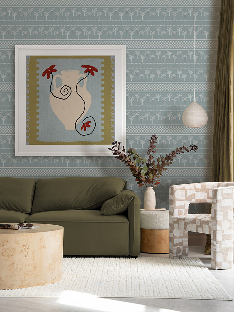 Out of Vase Blooms IX Light Blue Framed Art Print | Lifestyle