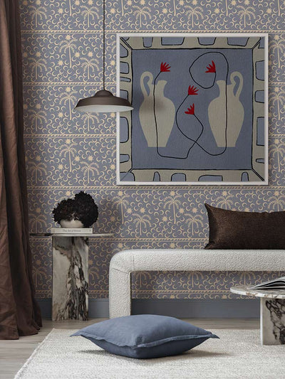 Out of Vase Blooms XI Blue Canvas Art Print | Lifestyle